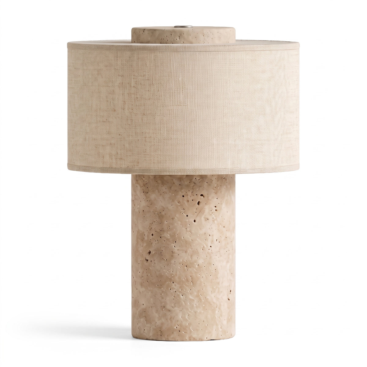 Auren rechargeable stone table lamp on a white background