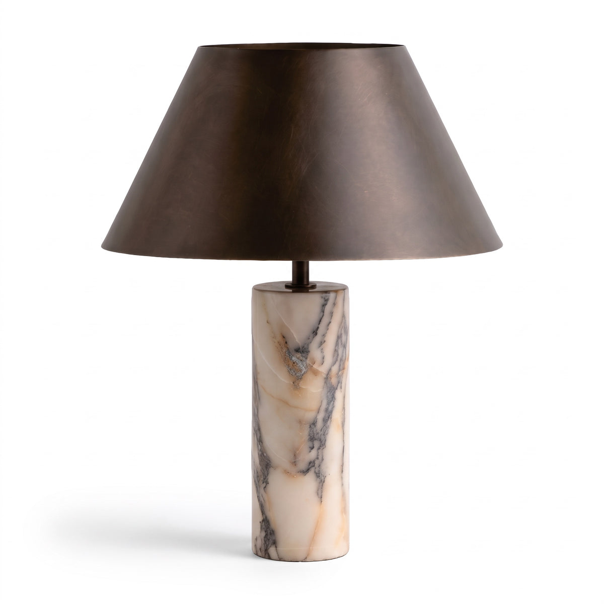 Cline Vesper marble and metal table lamp on white background