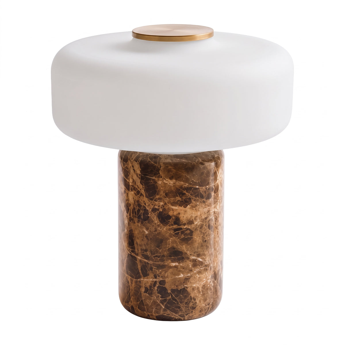 Lysa marble and glass table lamp on white background