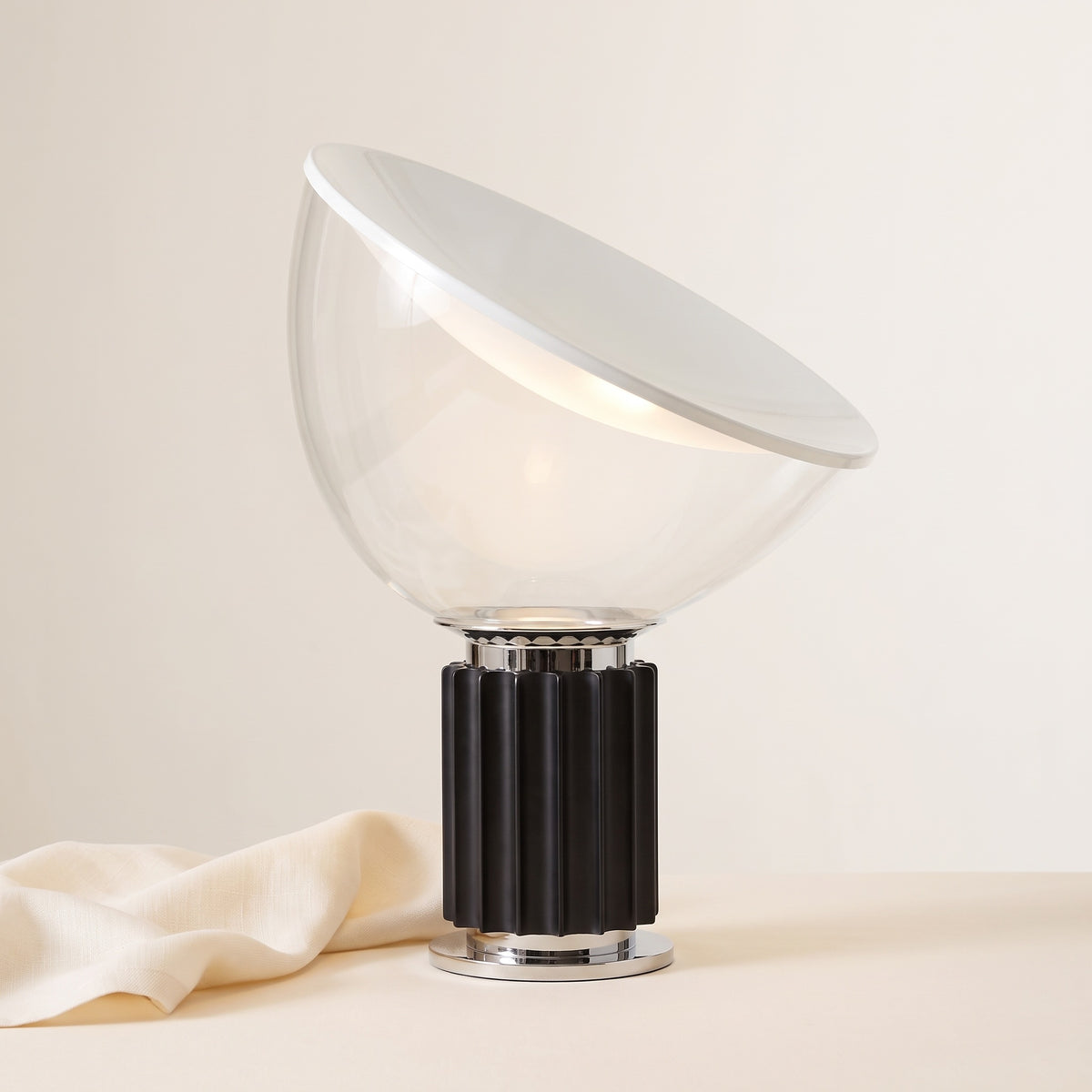 Zenith glass and metal table lamp