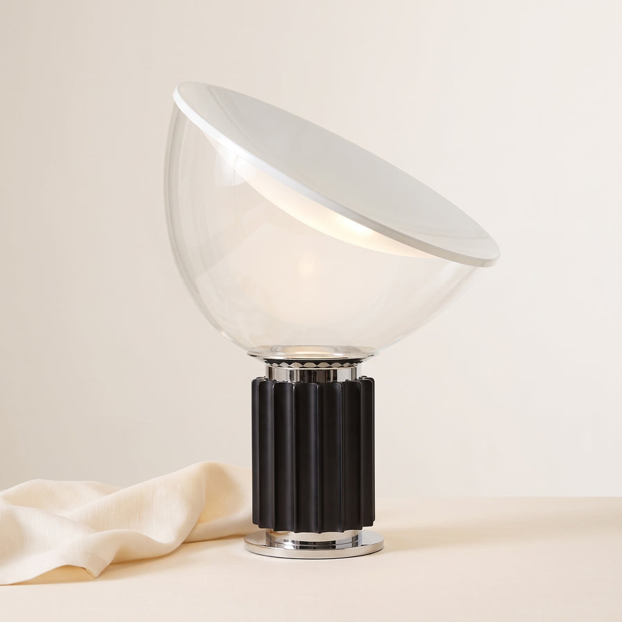 Zenith glass and metal table lamp